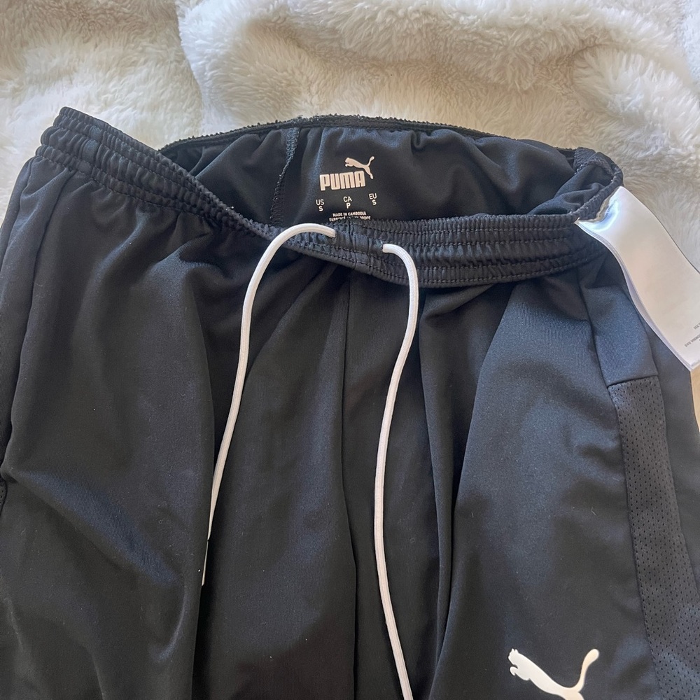Puma Black Joggers with White Accents